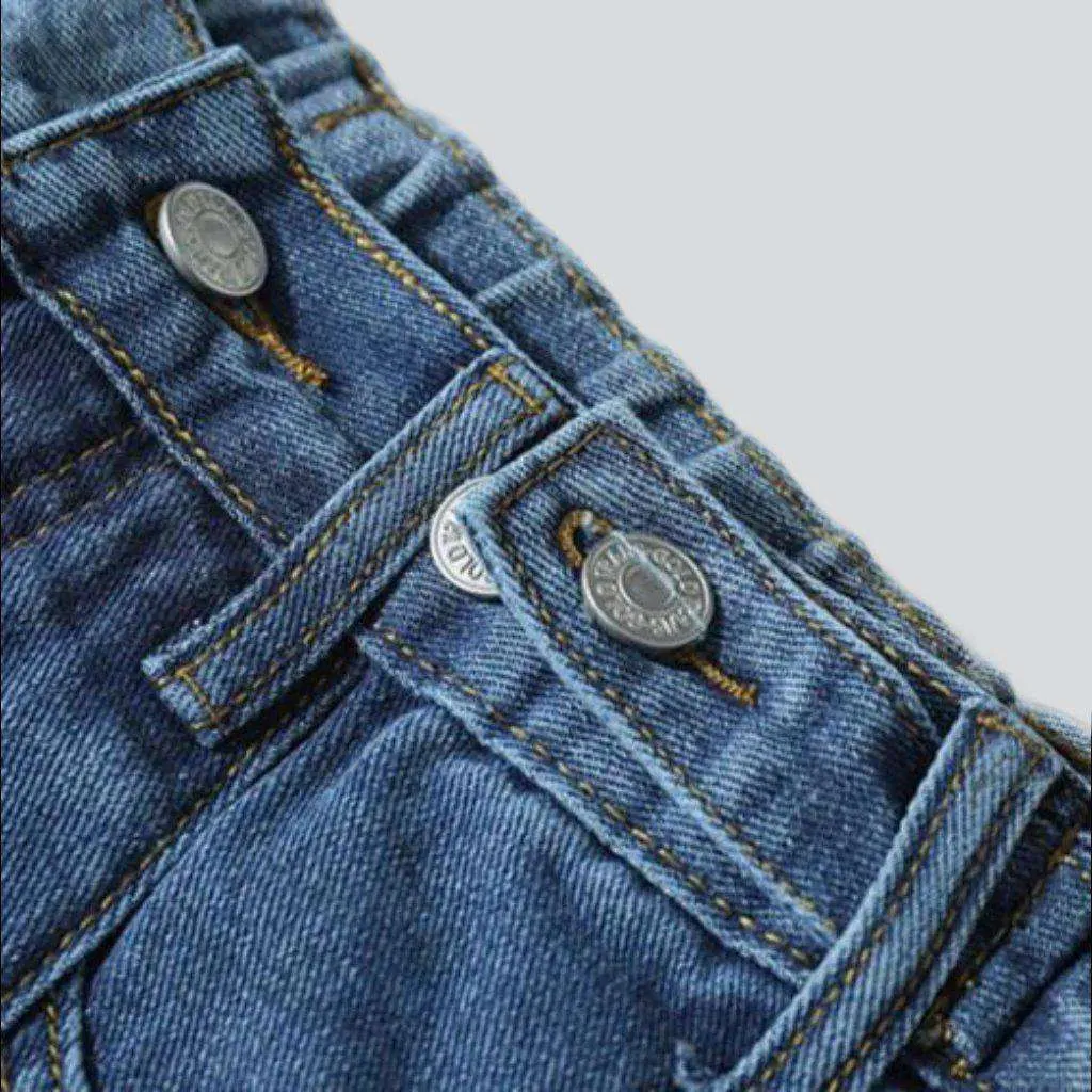 Adjustable waistband baggy men jeans