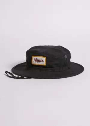 Afends Unisex Brain Waves - Hemp Bucket Hat - Faded Black