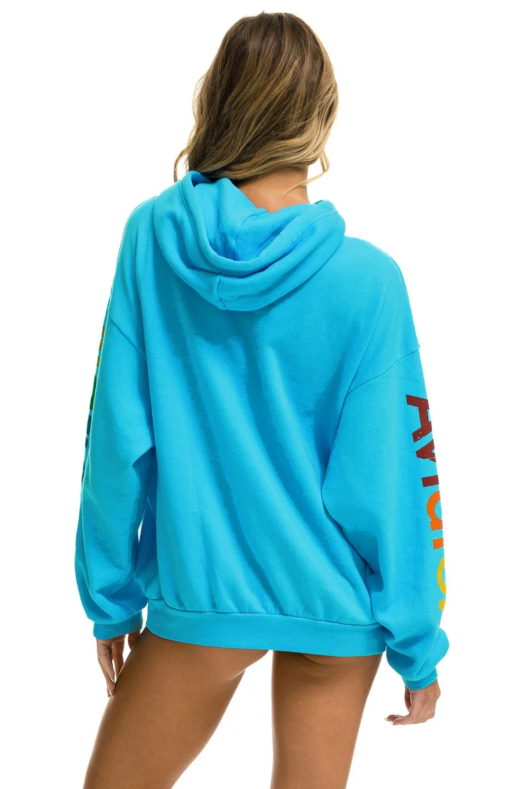 AVIATOR NATION NEW YORK CITY RELAXED PULLOVER HOODIE - NEON BLUE