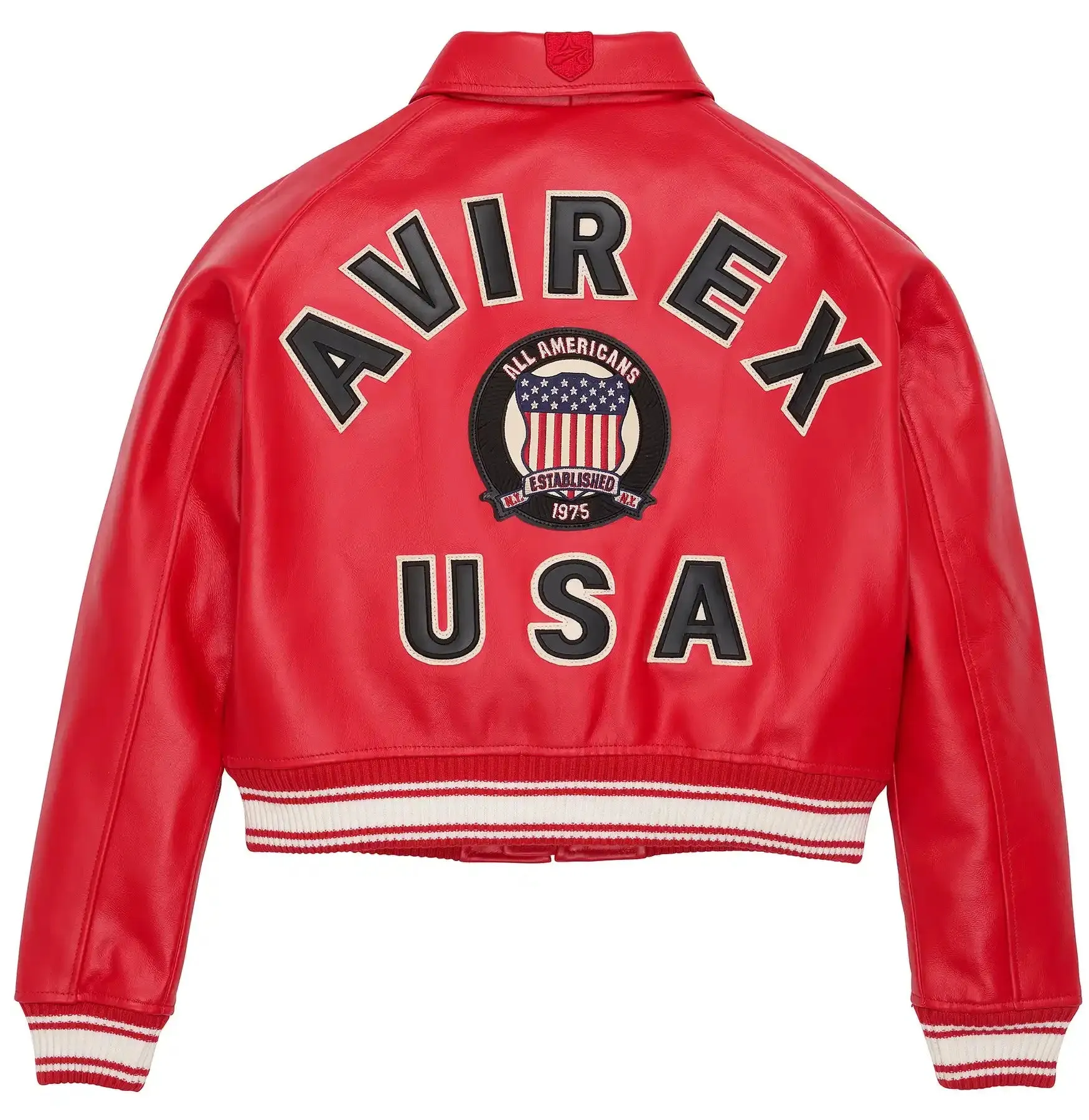 Avirex Womens Cropped Icon Jacket Red