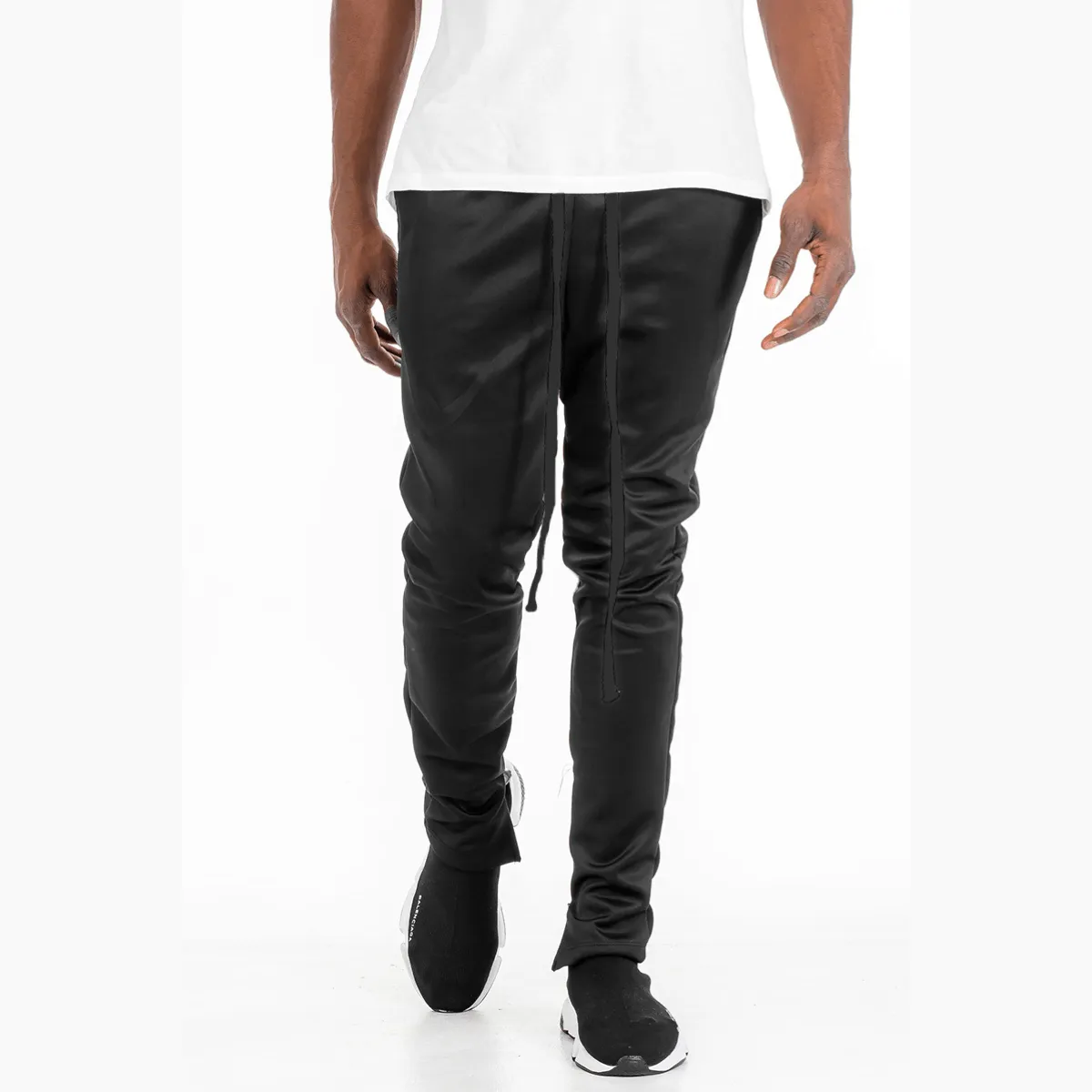 Black Solid Track Pant