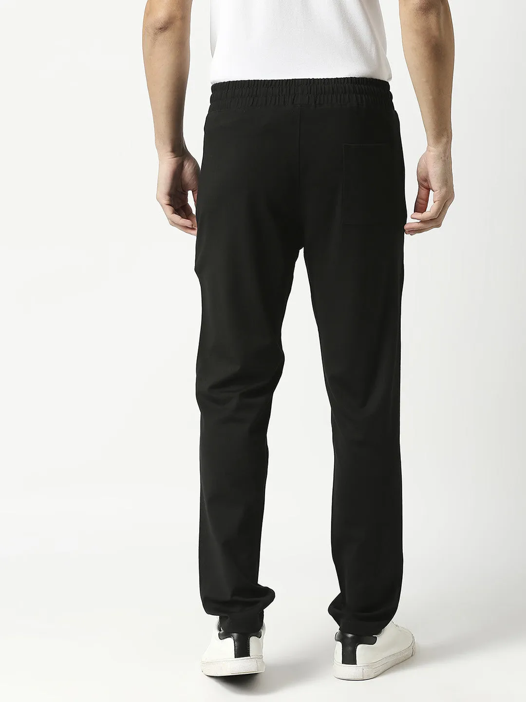 Black Tencel Lycra Track Pants