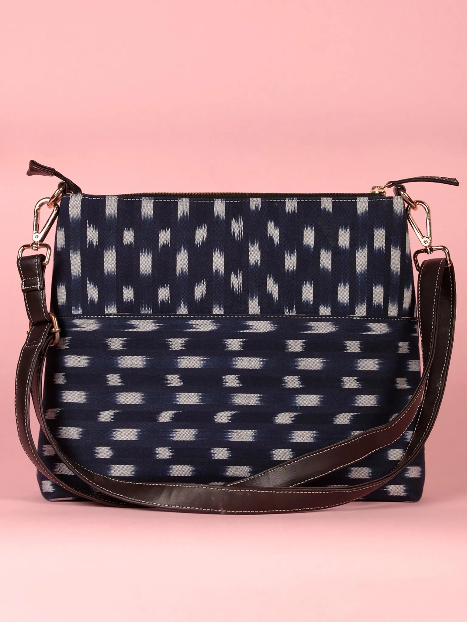 Blue White Ikat Sling Bag - B1701