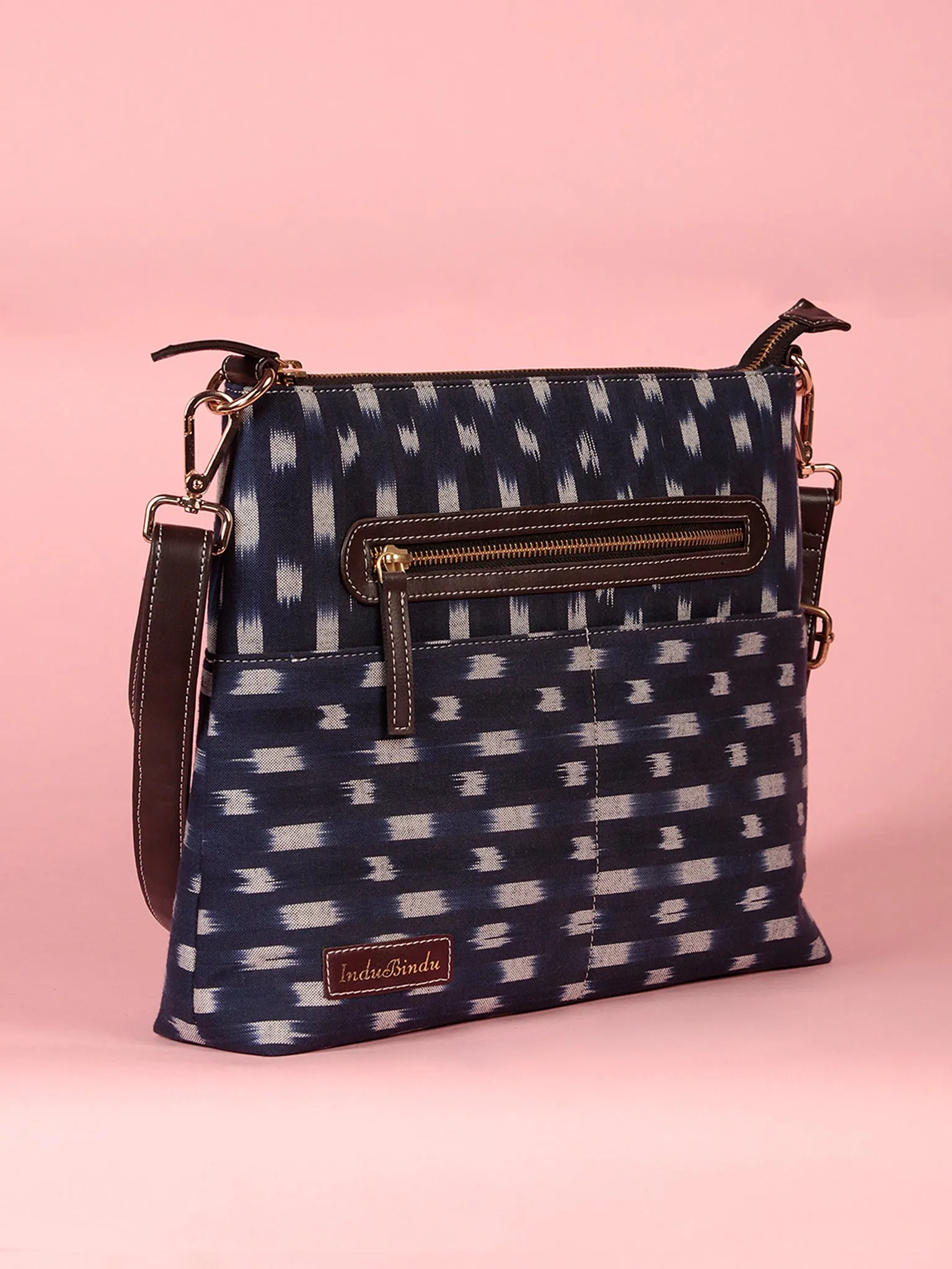 Blue White Ikat Sling Bag - B1701