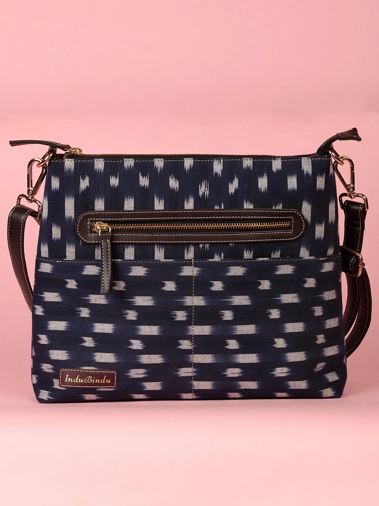 Blue White Ikat Sling Bag - B1701