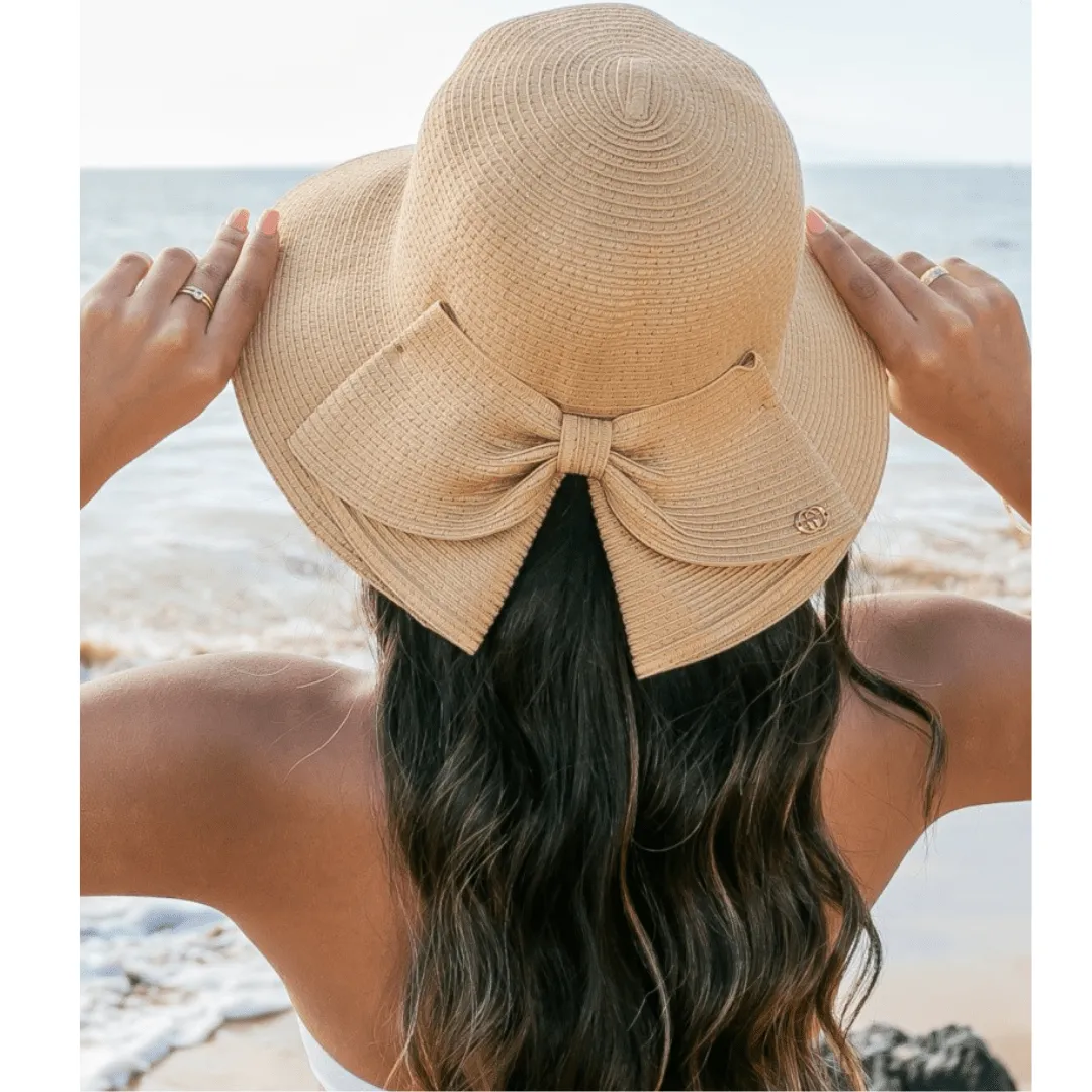 Bow Back Straw Bucket Hat