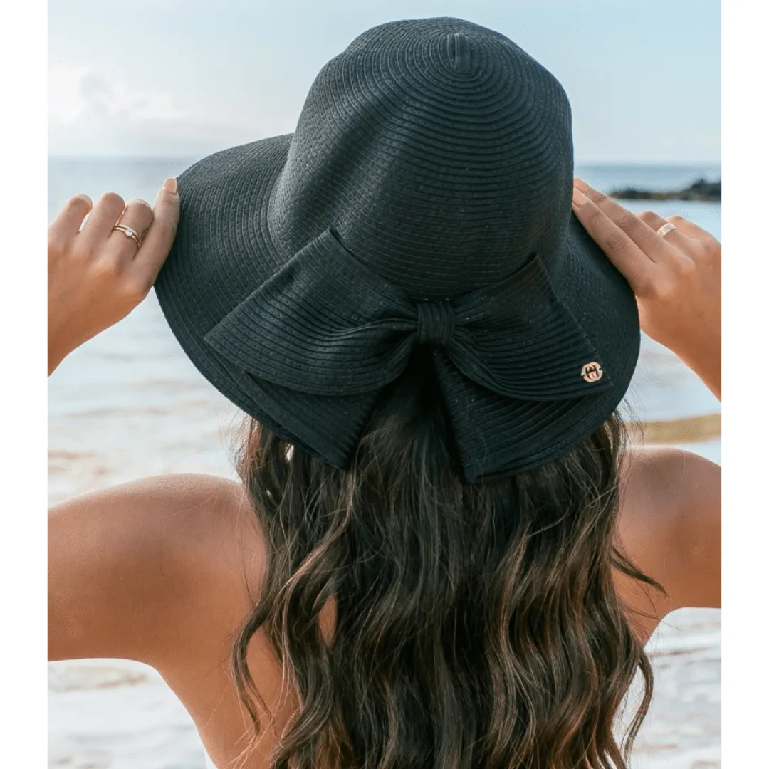 Bow Back Straw Bucket Hat