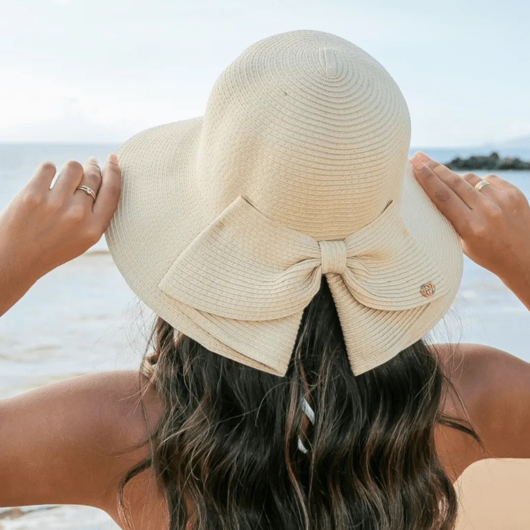 Bow Back Straw Bucket Hat