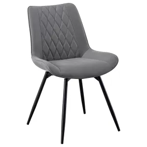 Diggs Tufted Swivel Dining Chairs Grey Gunmetal (2pc)