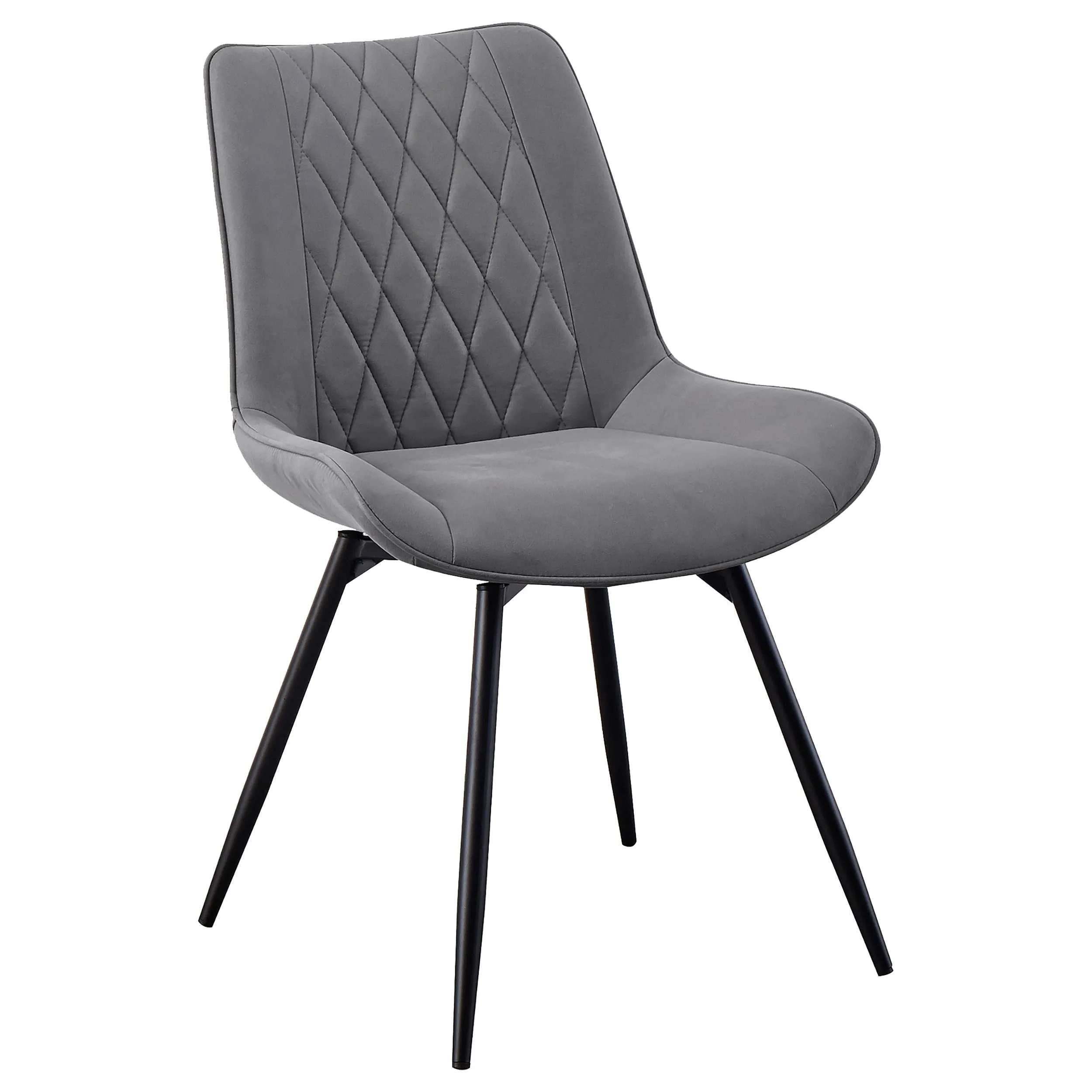 Diggs Tufted Swivel Dining Chairs Grey Gunmetal (2pc)