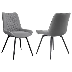 Diggs - Upholstered Swivel Dining Side Chair (Set of 2) - Gray