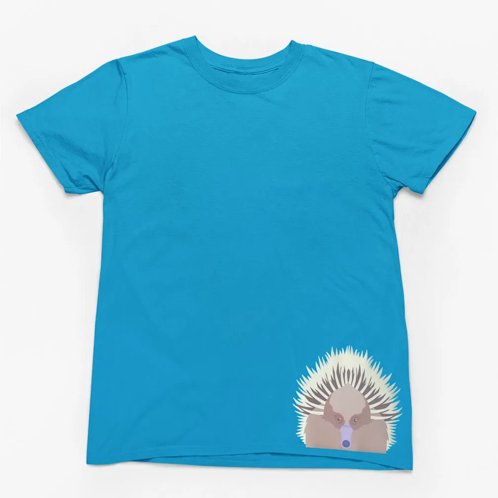 Echidna Face Hem Print Adults T-Shirt (Various Colours)