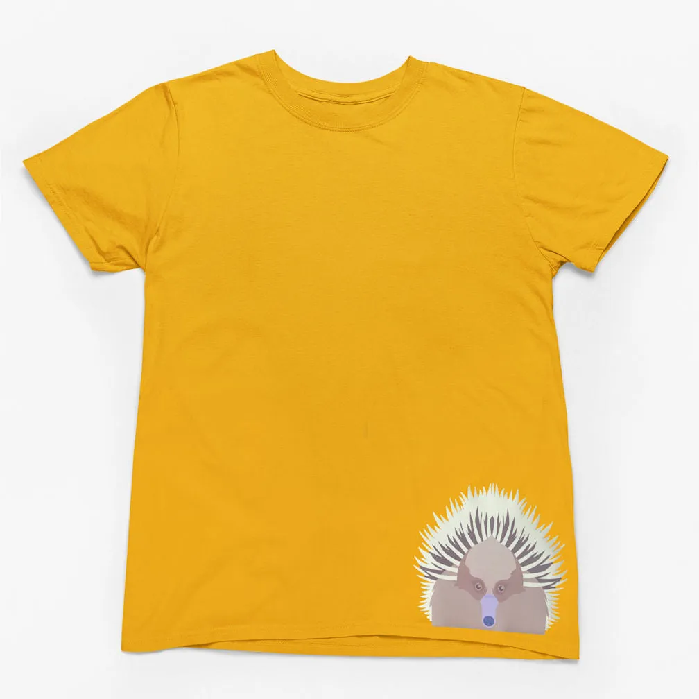 Echidna Face Hem Print Adults T-Shirt (Various Colours)