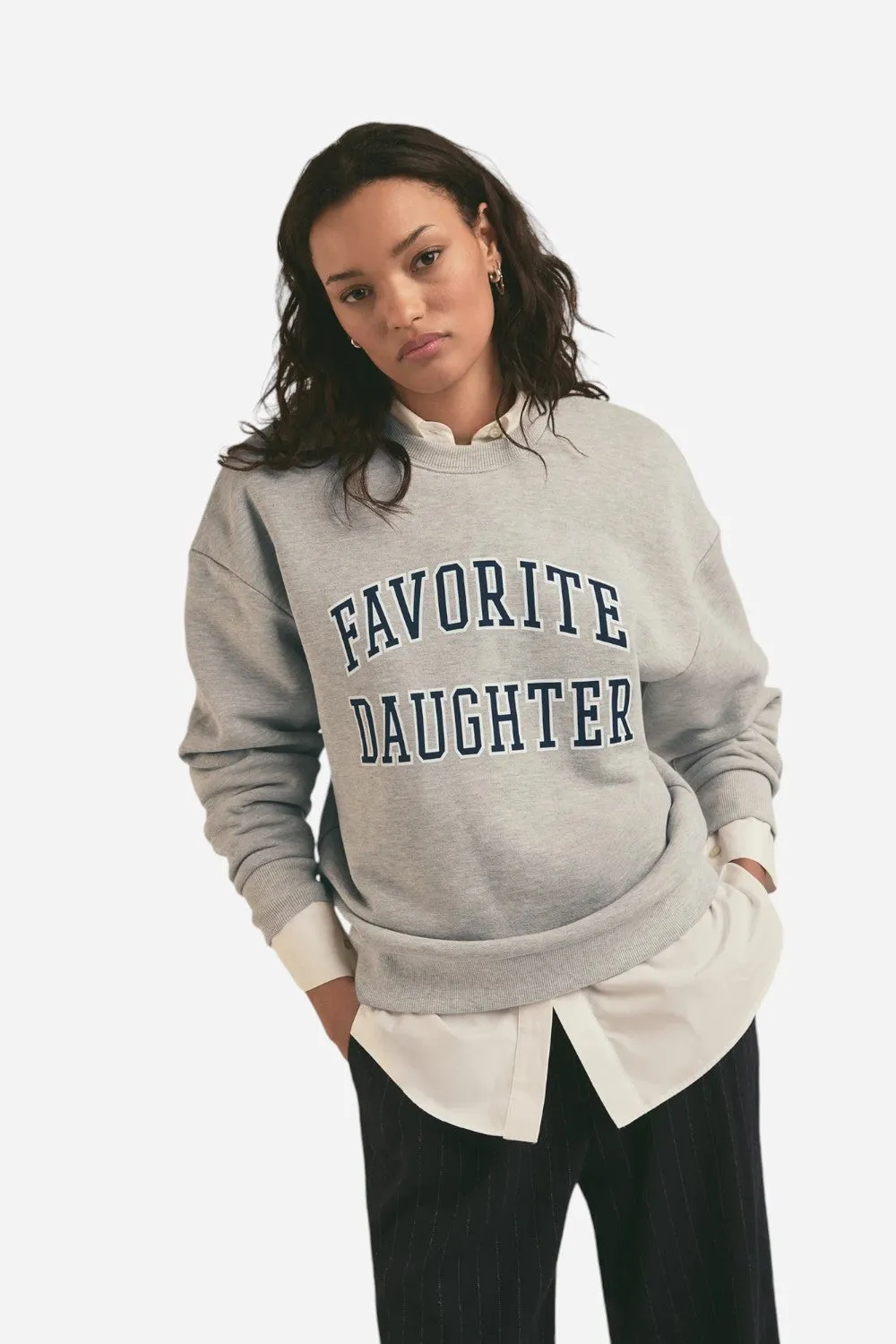 Favorite Daughter Collegiate Sweatshirt Heather Grey