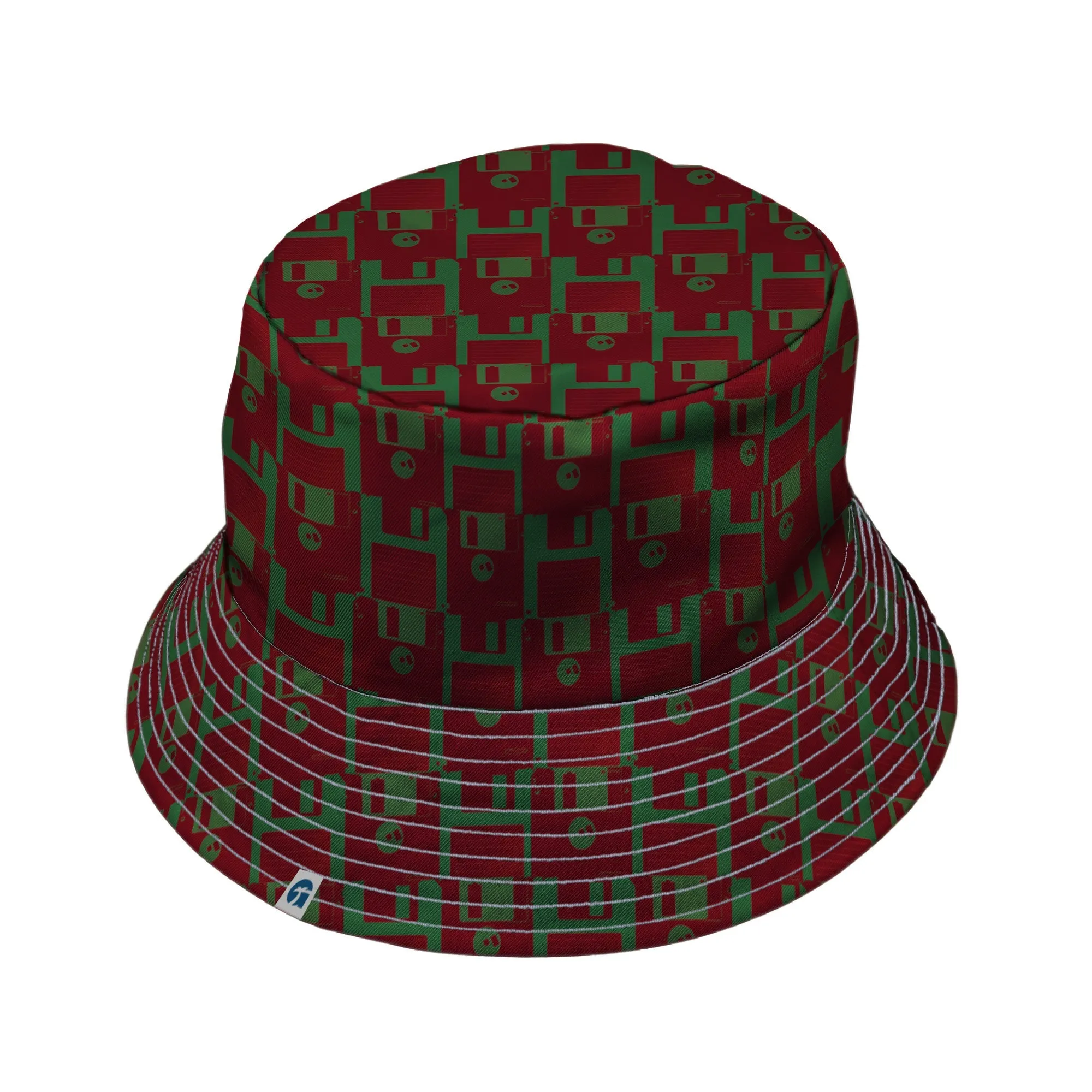 Floppy Disk Red and Green Bucket Hat