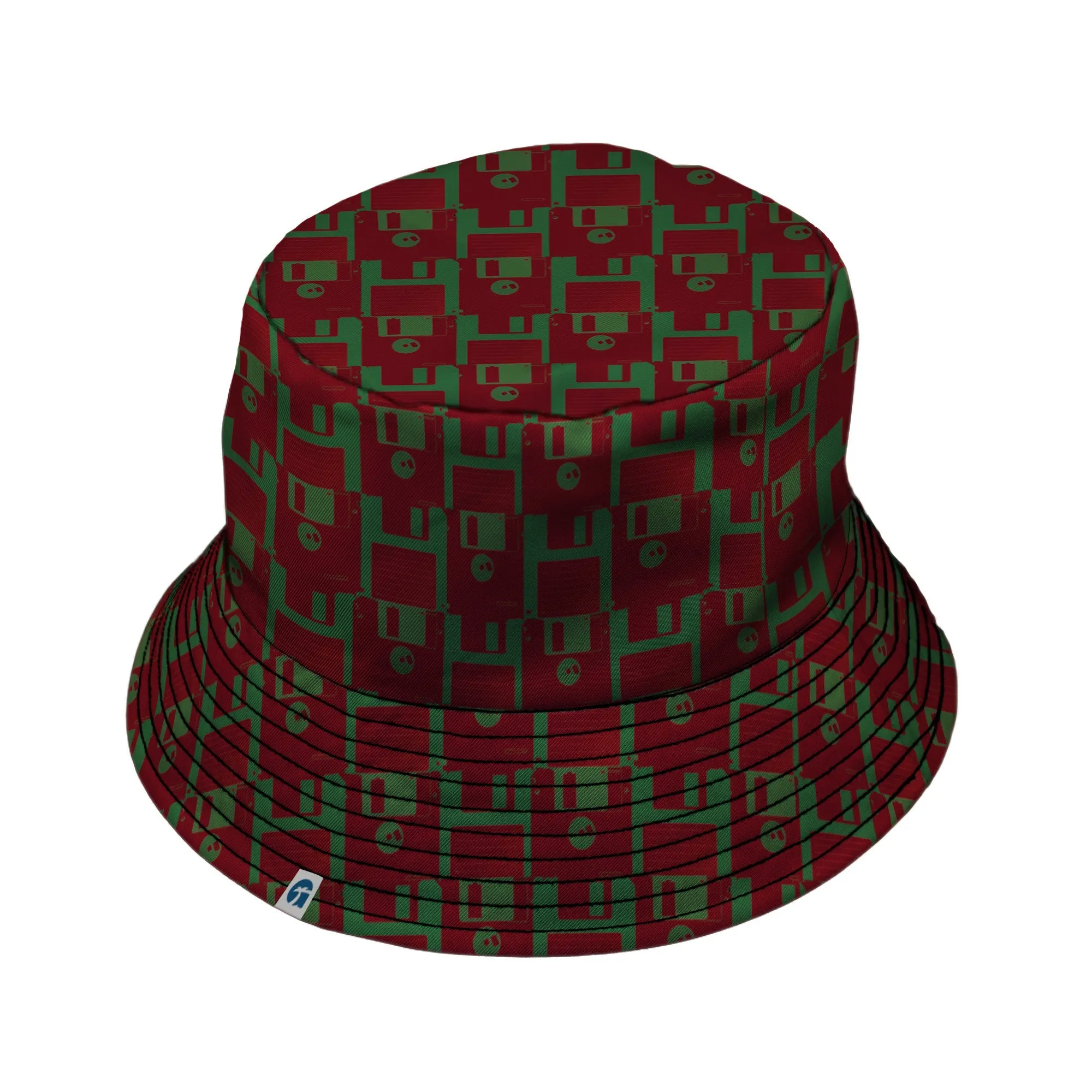 Floppy Disk Red and Green Bucket Hat