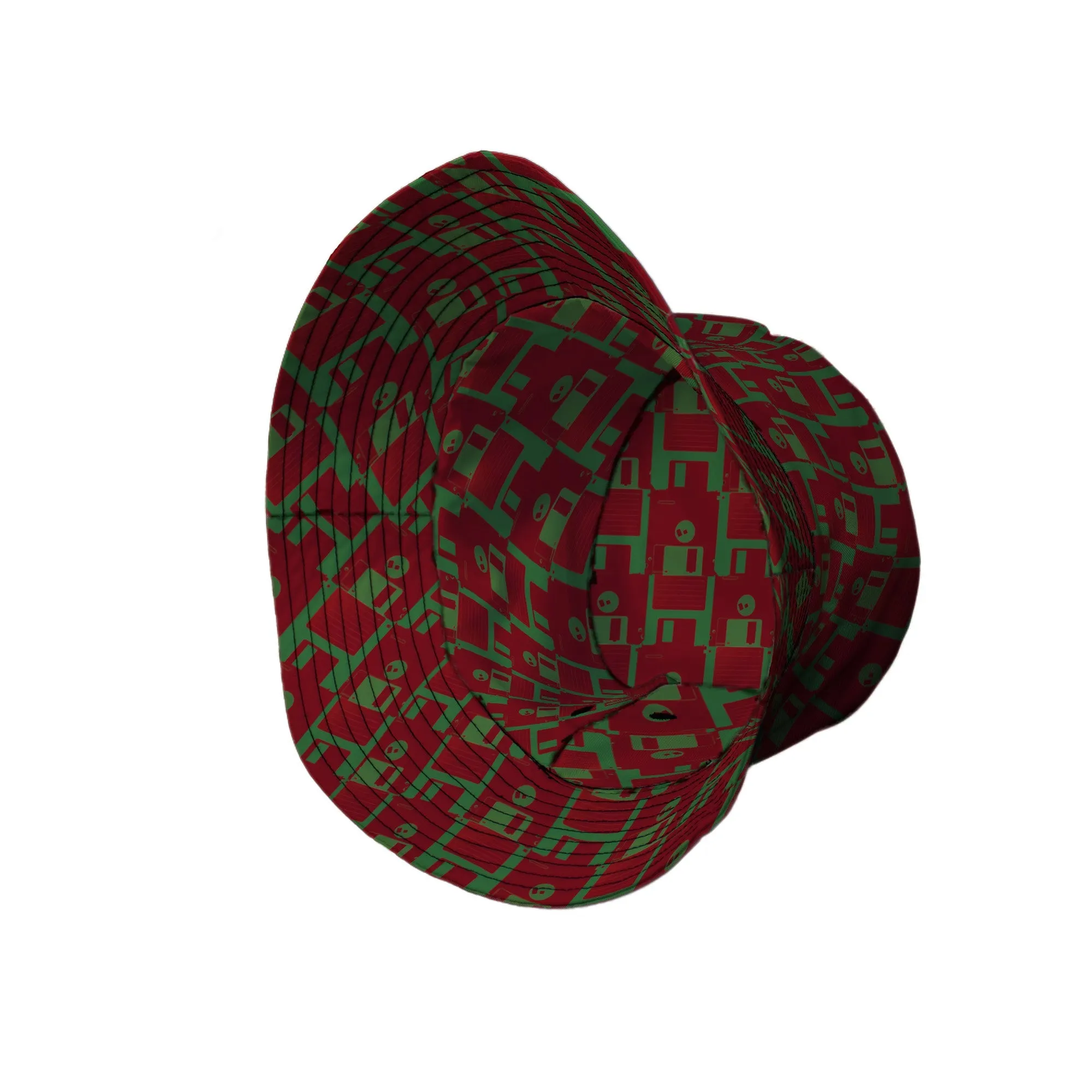 Floppy Disk Red and Green Bucket Hat