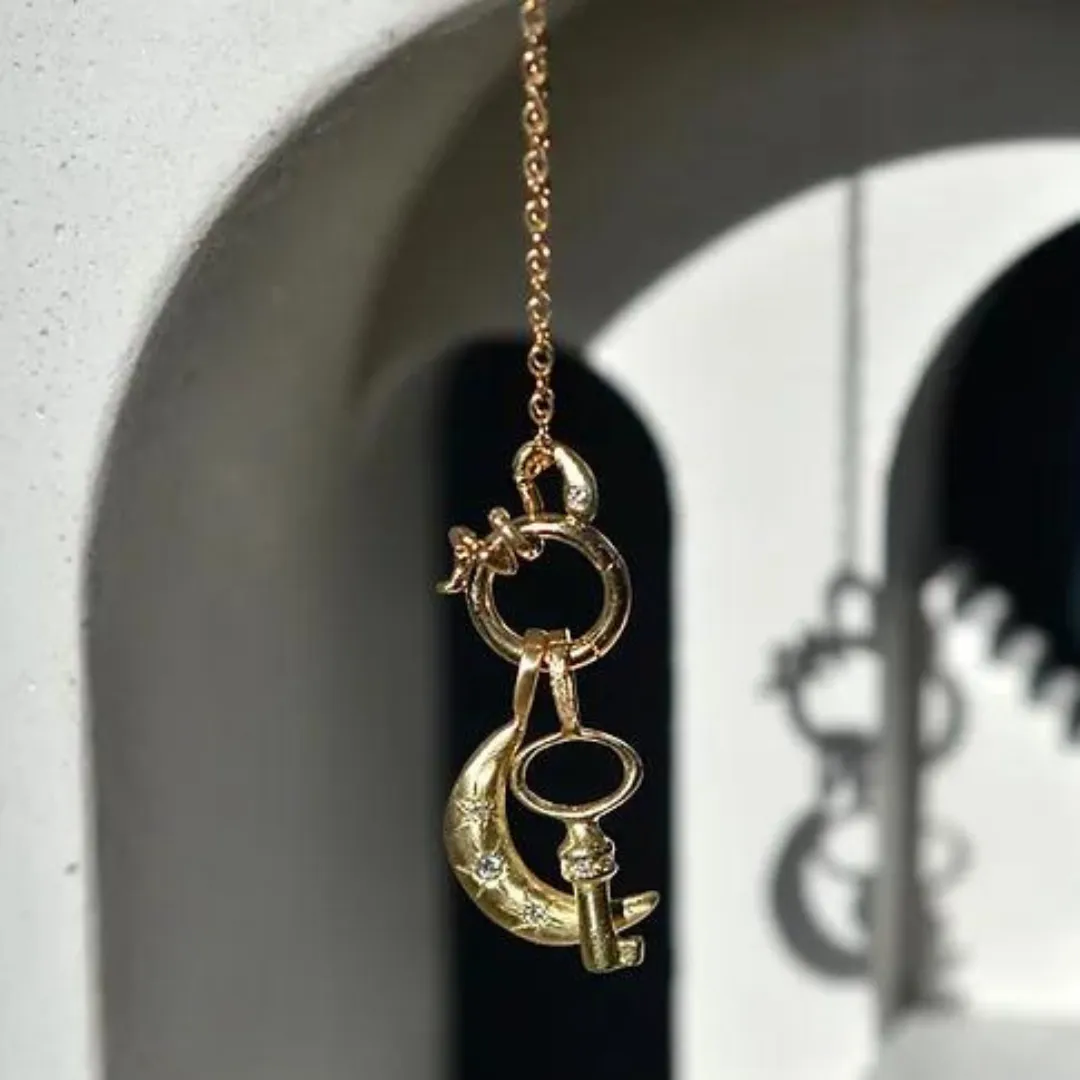 Golden Moon Pendant Charm