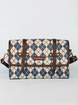 Indigo Hand Block Printed Sling Bag - B01001