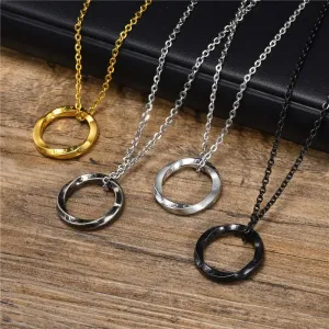 KOTiK New Trendy Norse Viking Necklaces for Men Punk Vintage Stainless Steel Mobius Round Pendant Collar Male Jewelry Gifts