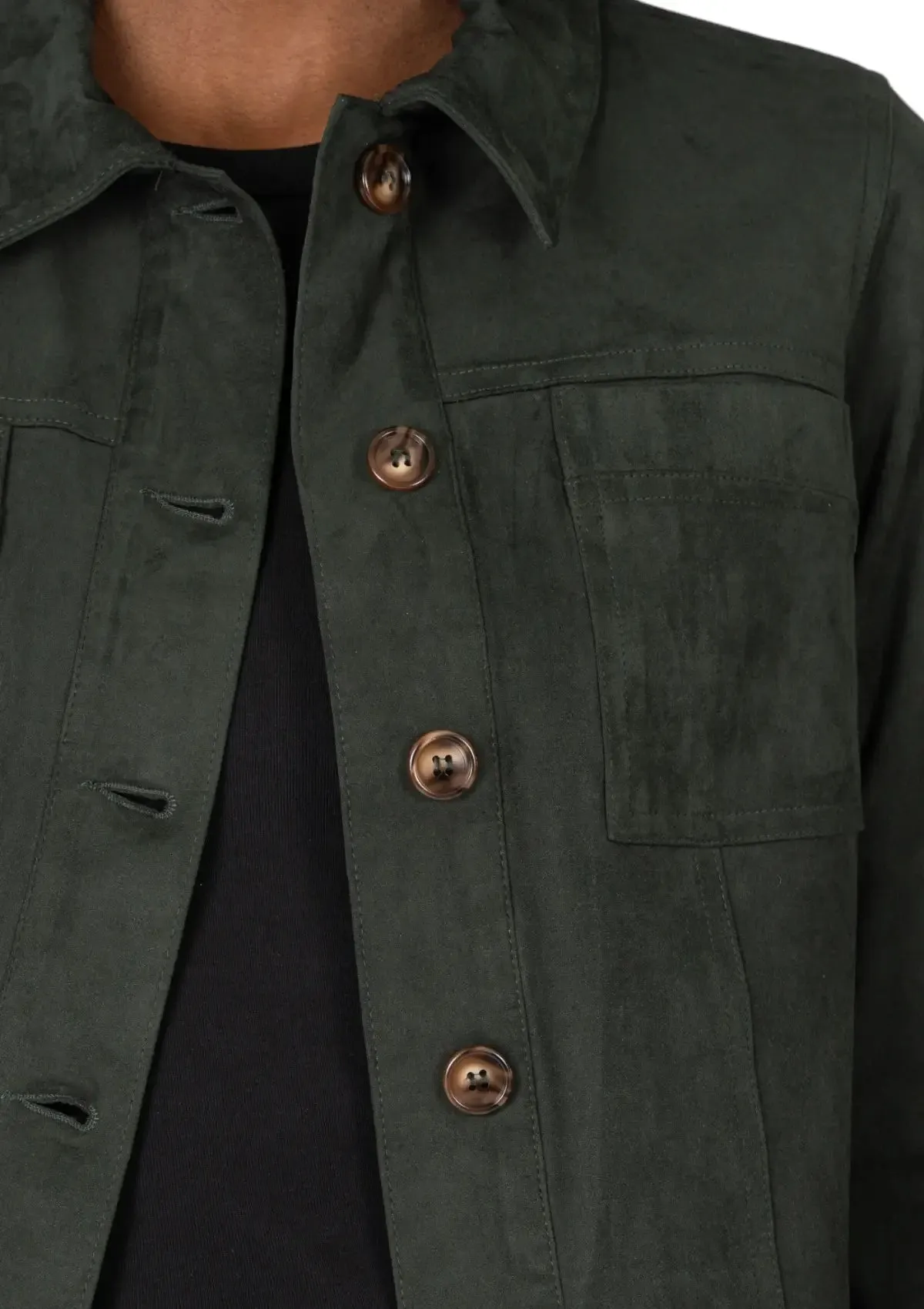 Matilda Crop Trucker Jacket - Hunter Green