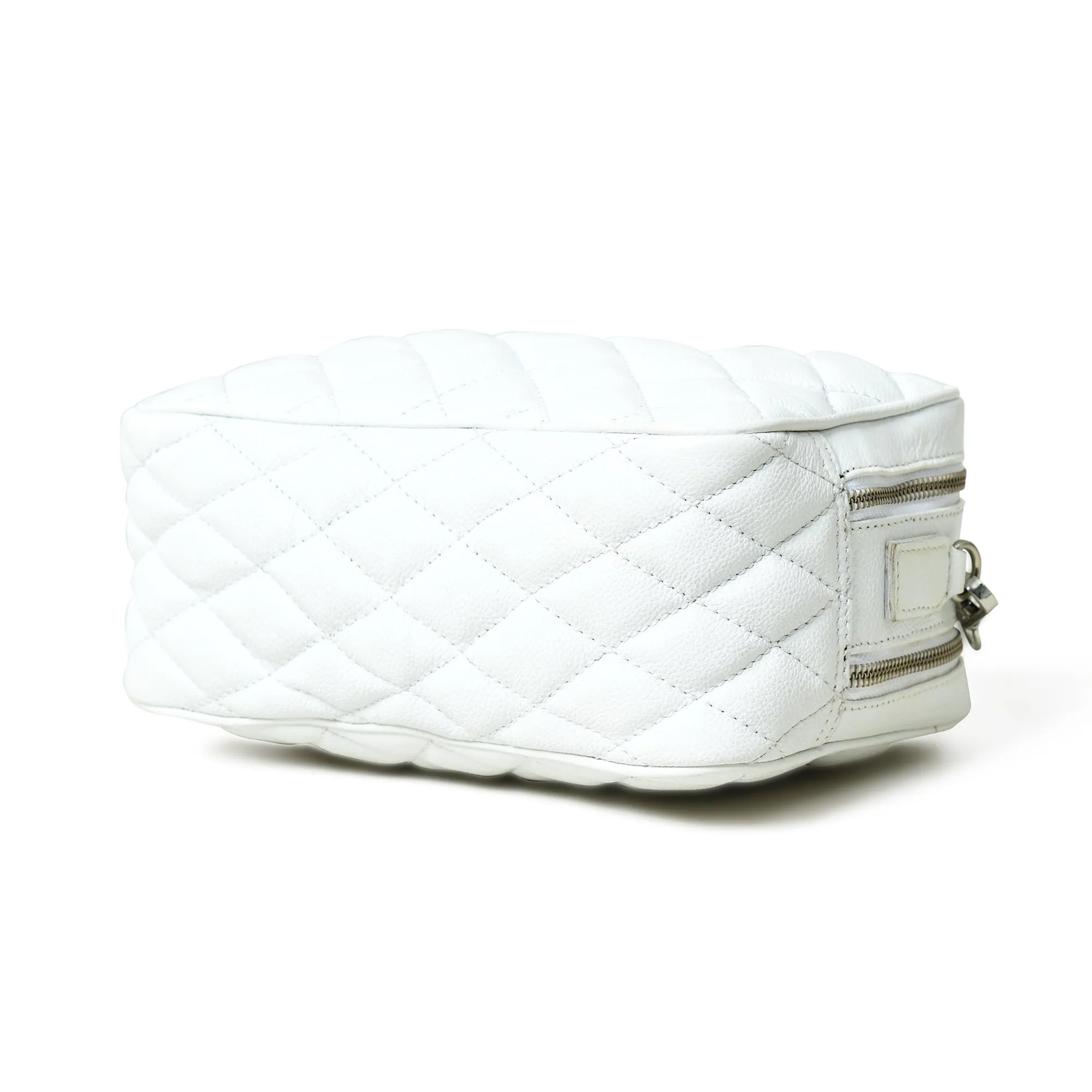 Mini Quilted Crossbody Bag, White