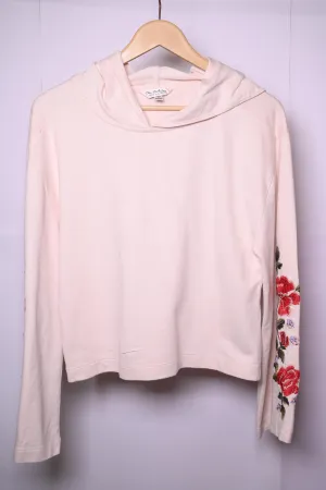 Miss Selfridge Cream Crop Hoodie - Small