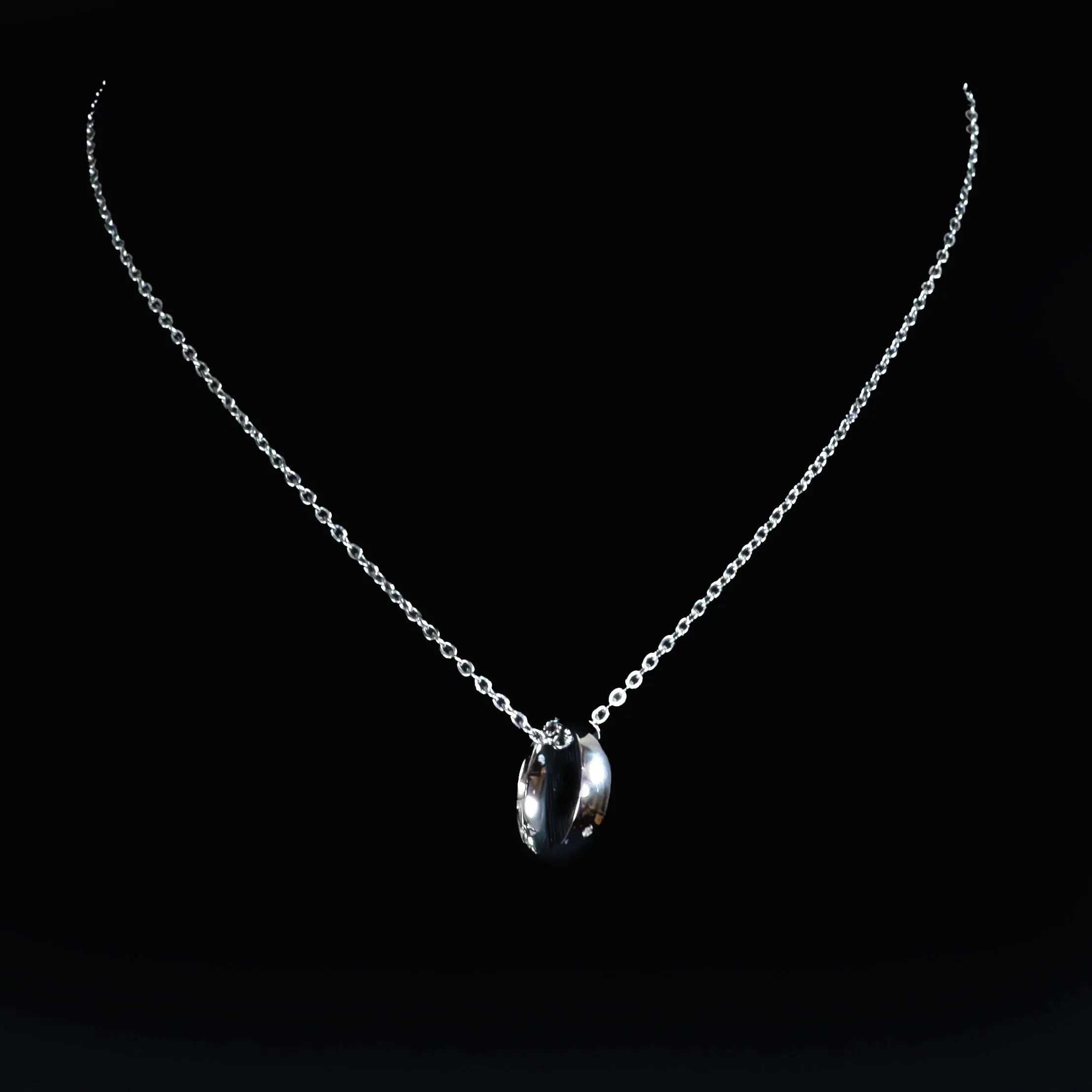 Myles Stainless Steel Necklace with Interlock Pendant