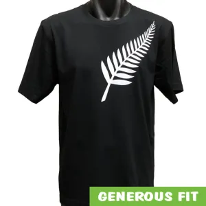 New Zealand Silver Fern Adults T-Shirt (Black)