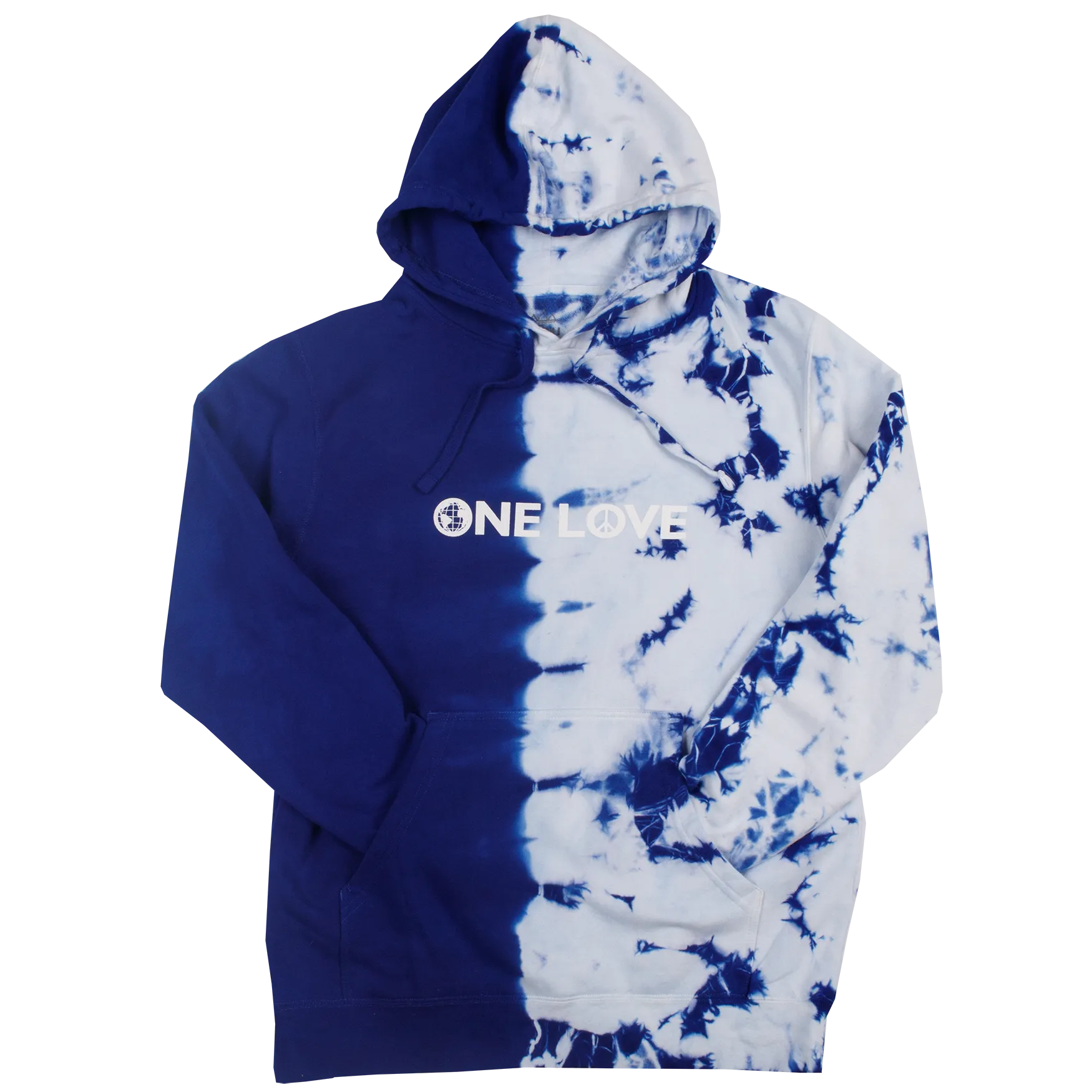 ONELOVE Half Tie-Dye Relaxed Fit Hoodie Sweatshirt