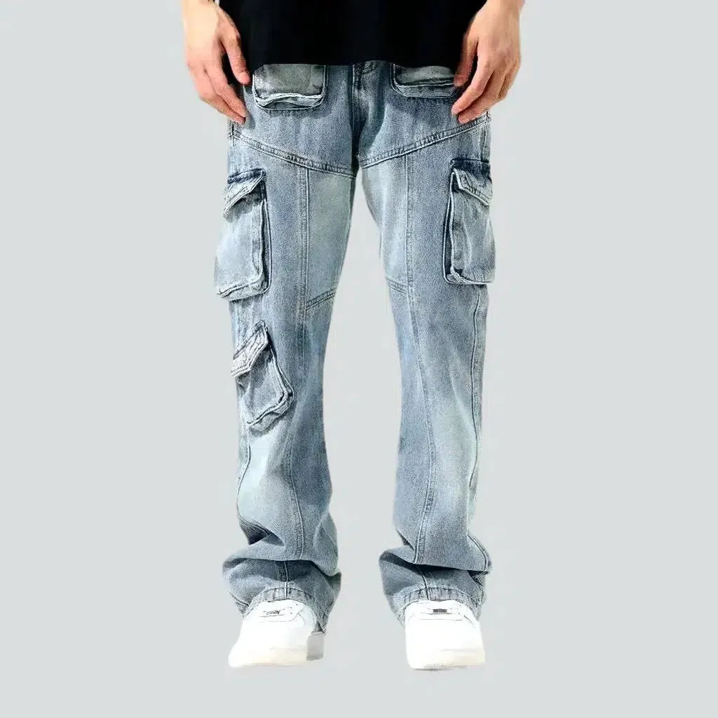 Patchwork stitching jeans
 for men