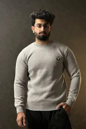 Pristine Grey Emblem Sweat Shirt - 1124159