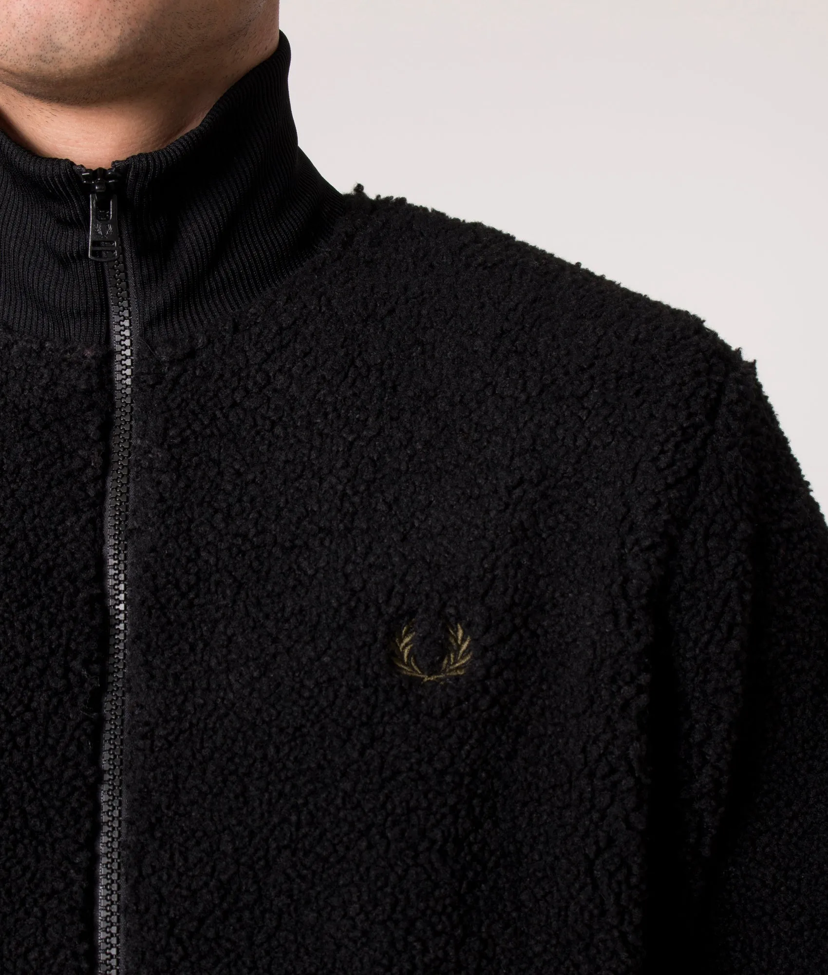 Relaxed Fit Borg Fleece Track Top