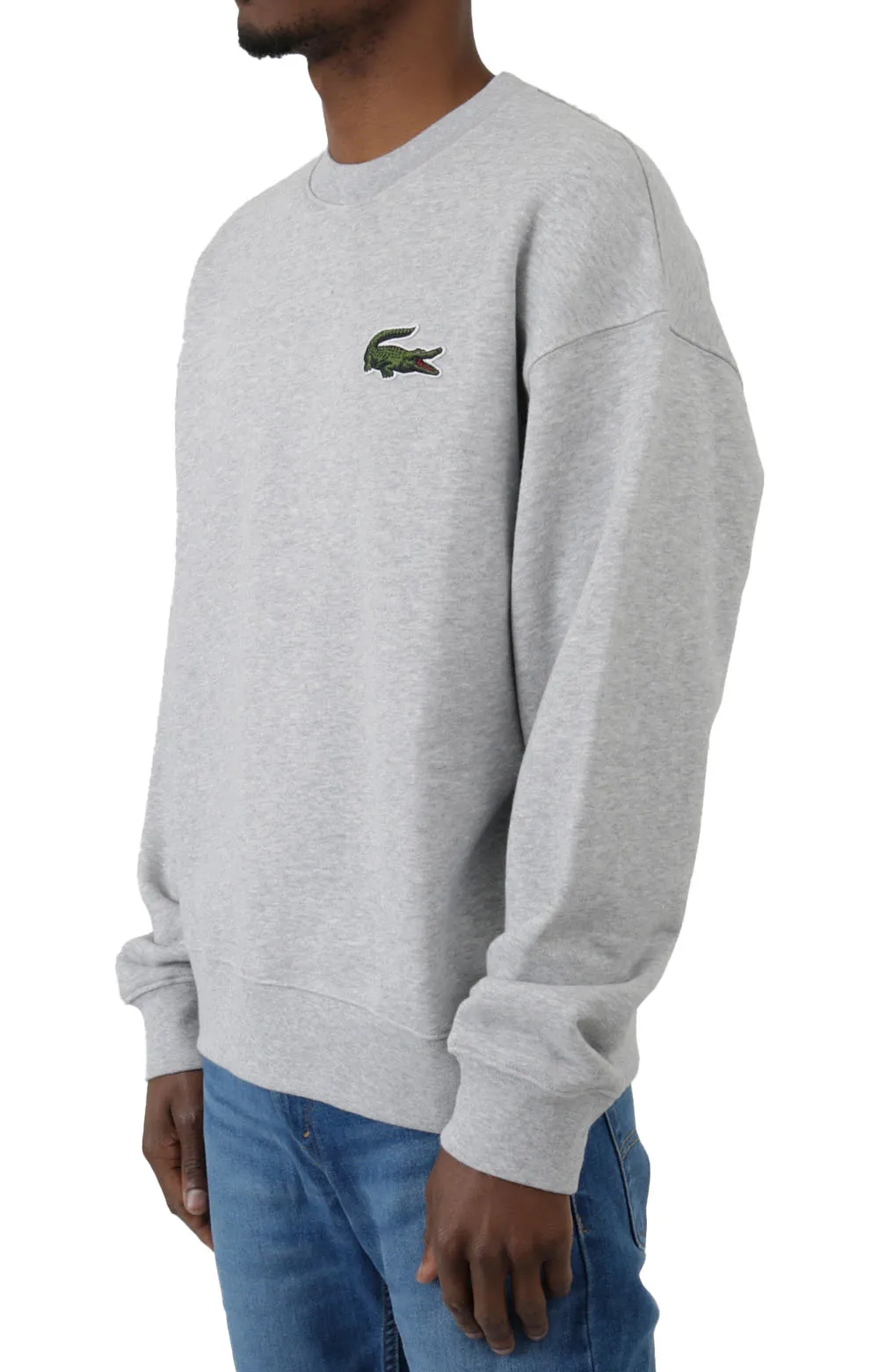 Relaxed Fit Eco-Friendly Cotton Sweatshirt - Grey Chine