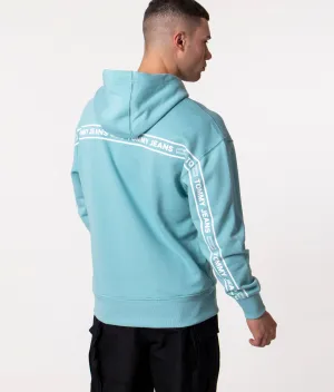 Relaxed Fit Logo Tape Quarter Zip Hoodie