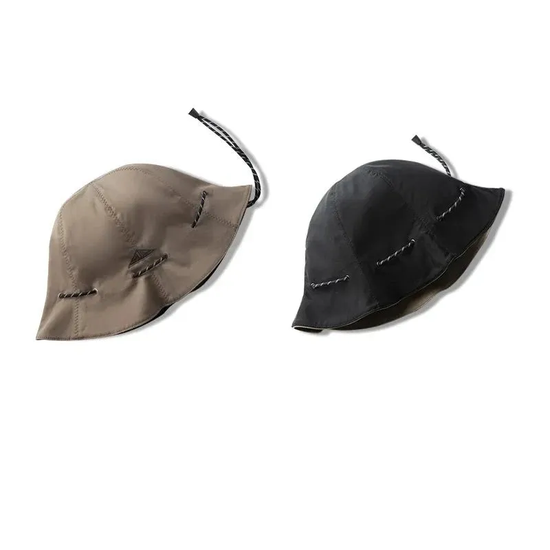 Retro Reversible Black & Khaki Adjustable Fisherman Hat