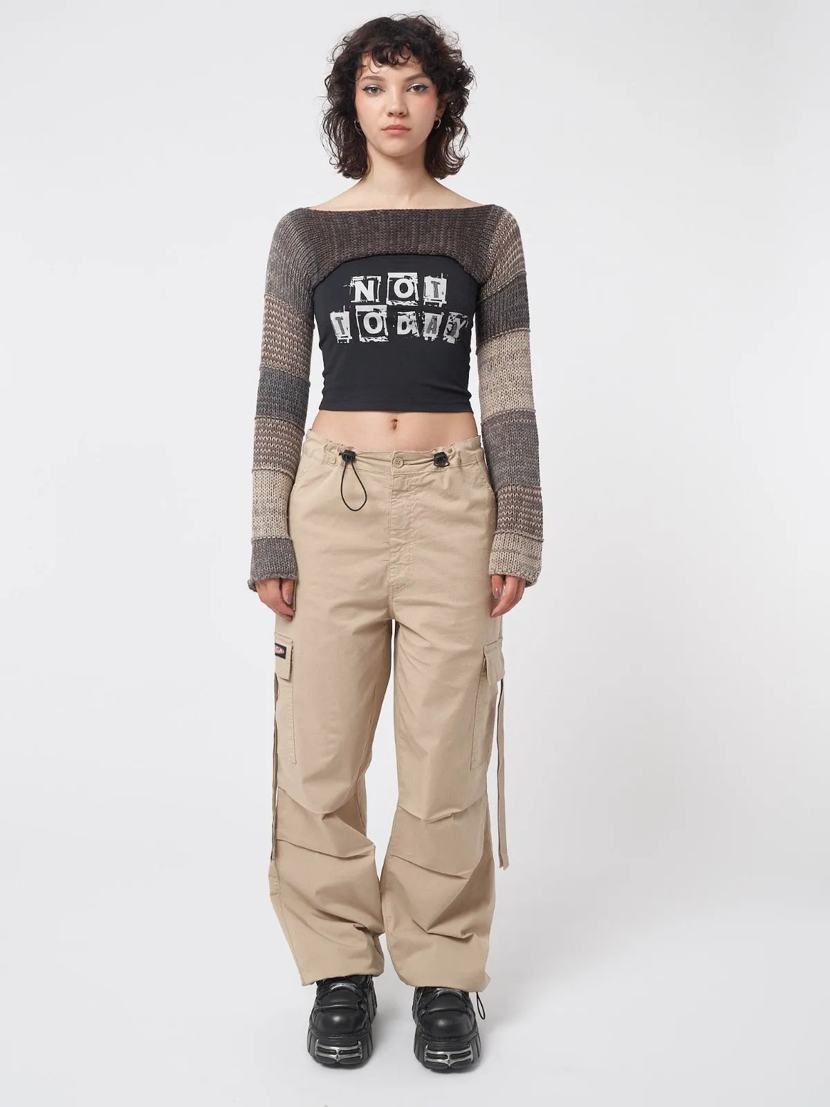 Rheo Beige Tech Cargo Pants