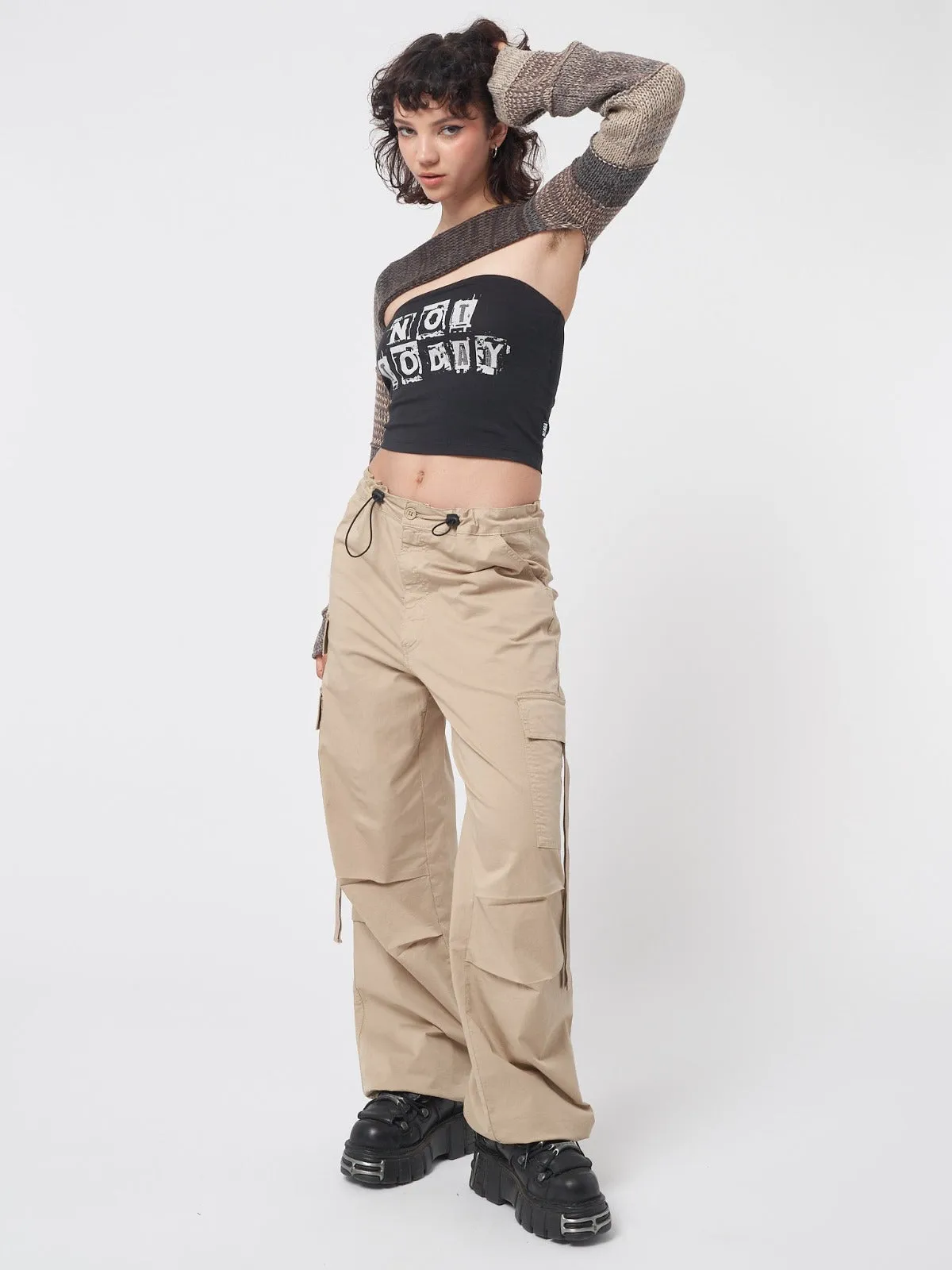 Rheo Beige Tech Cargo Pants