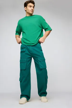 Rich Emerald Utility Men's Cargo Jeans