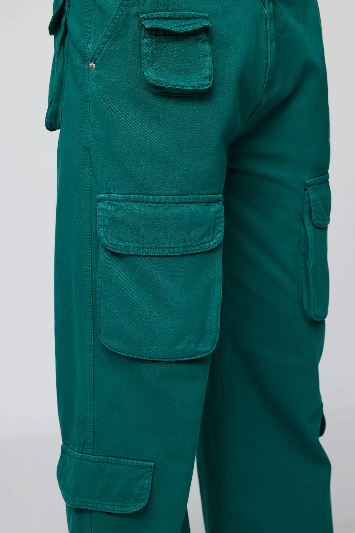 Rich Emerald Utility Men's Cargo Jeans