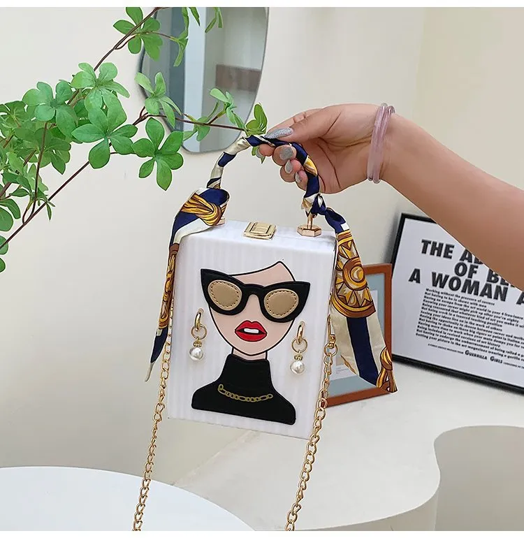 Sassy Diva Crossbody Clutch Bag | Shoulder Box Bag | Fun quirky clutch box |  Party Clutch Purse