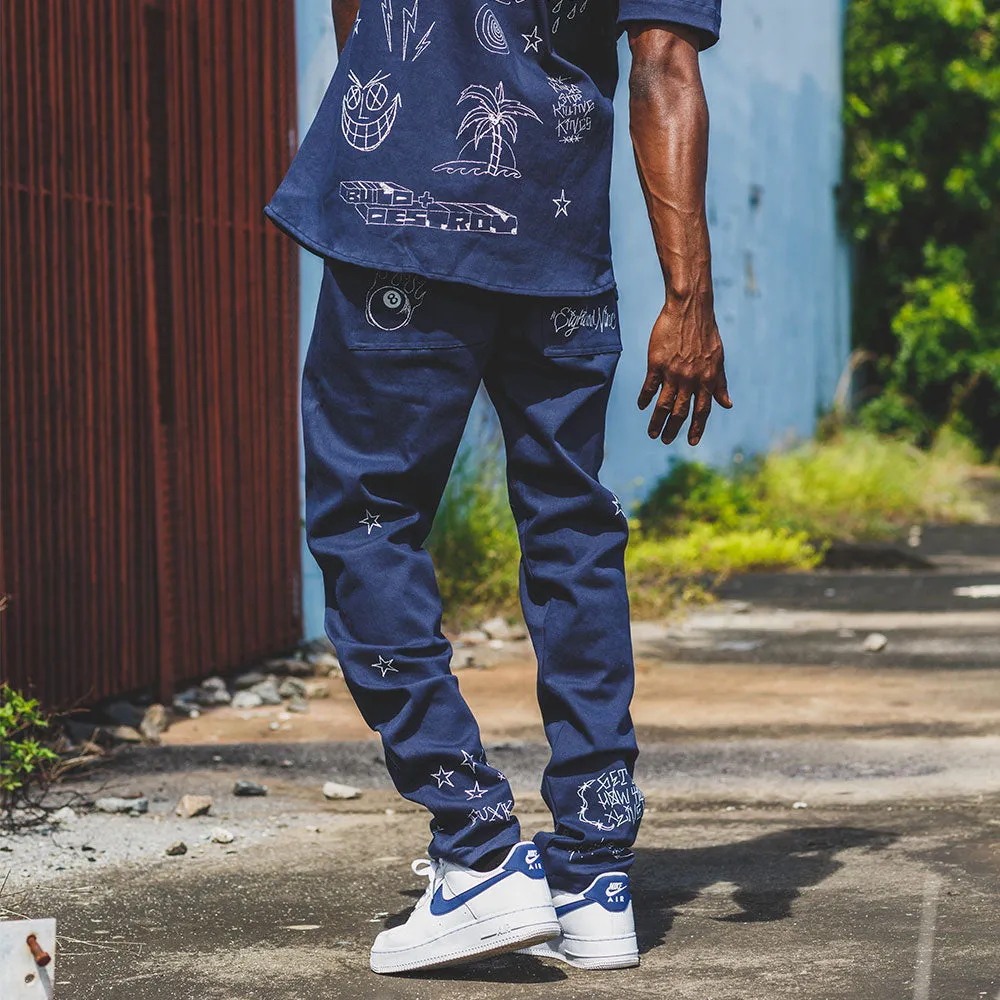 Scribblez Work Pants Navy