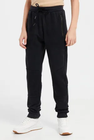 Senior Boys Black Track Pants