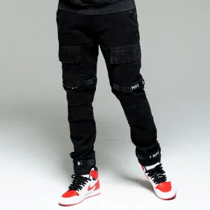 Strapped Up Vintage Washed Utility Pants Black