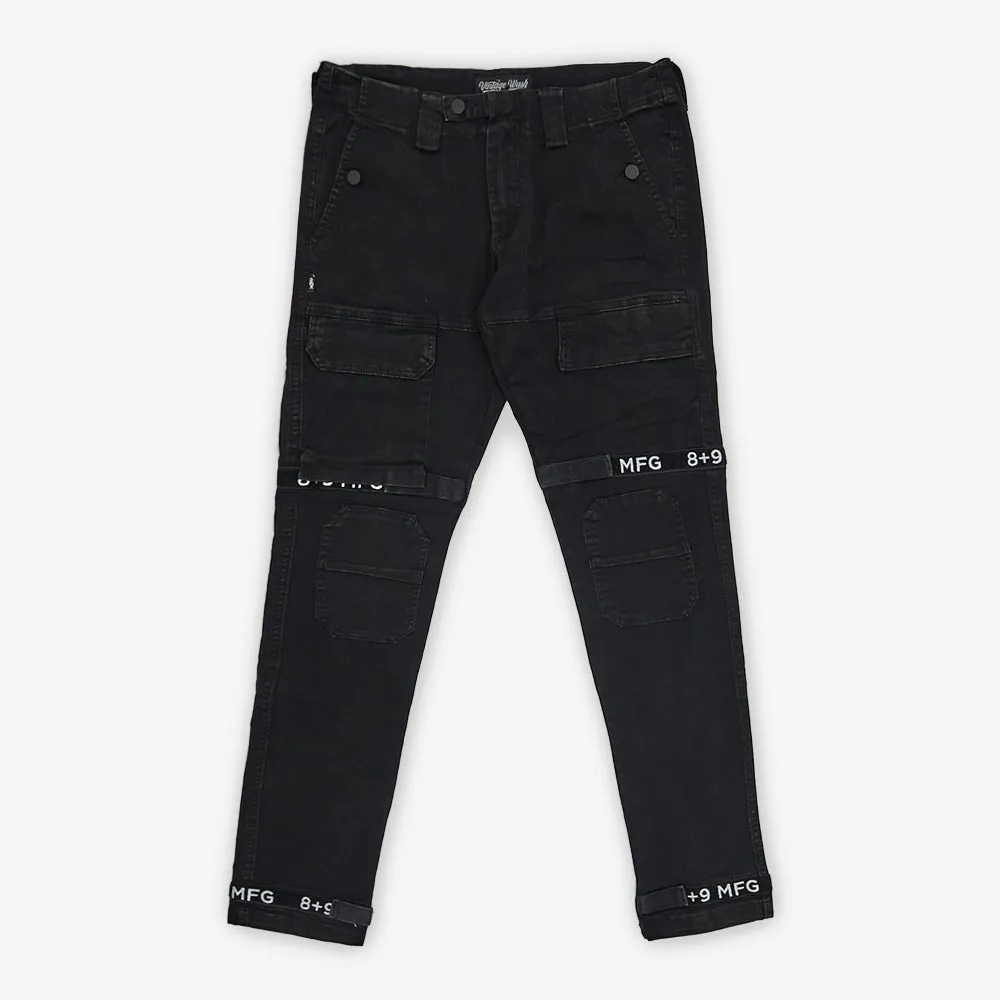 Strapped Up Vintage Washed Utility Pants Black