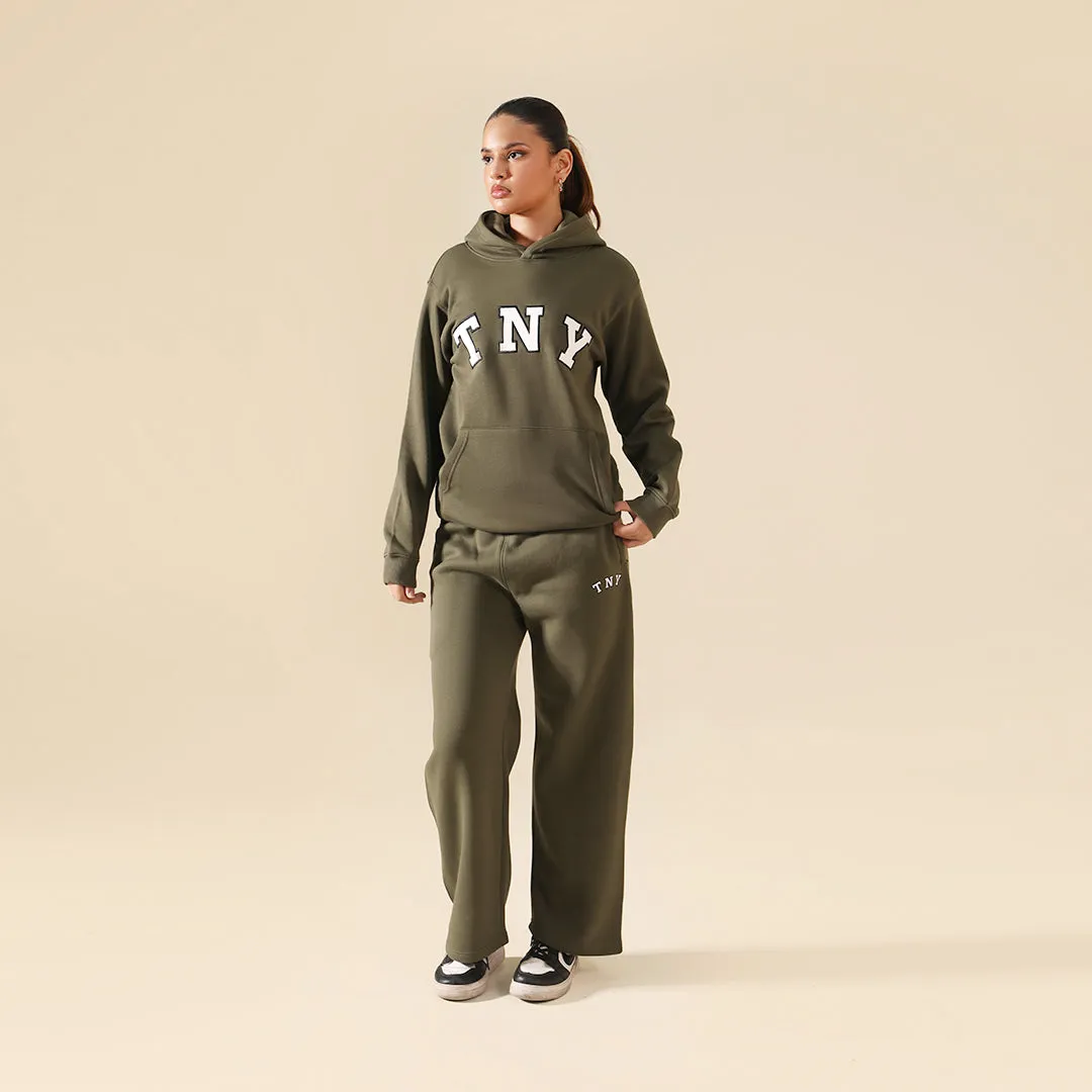 TNY Unisex Oversized Hoodie - Olive Green