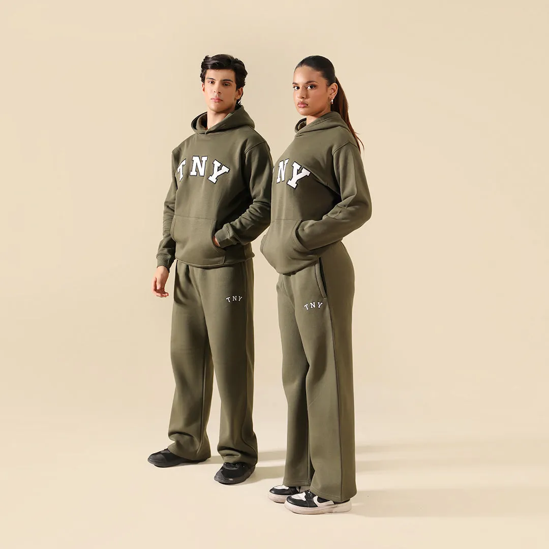 TNY Unisex Oversized Hoodie - Olive Green