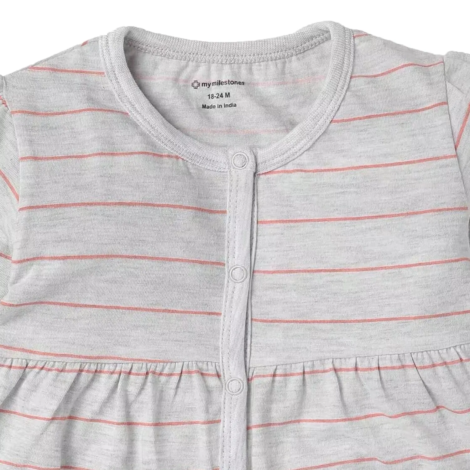 Top - Girls - Yoke Stripes - Grey