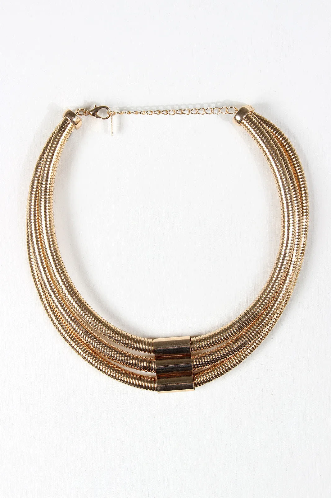 Triple Layer Edgy Collar Necklace