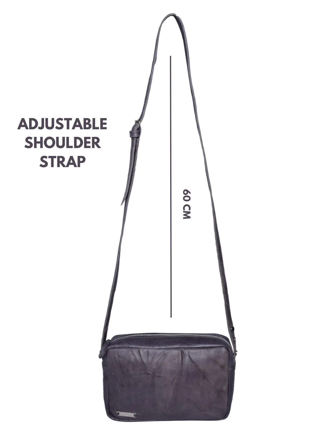 UrbanEase Compact Grey Leather Sling